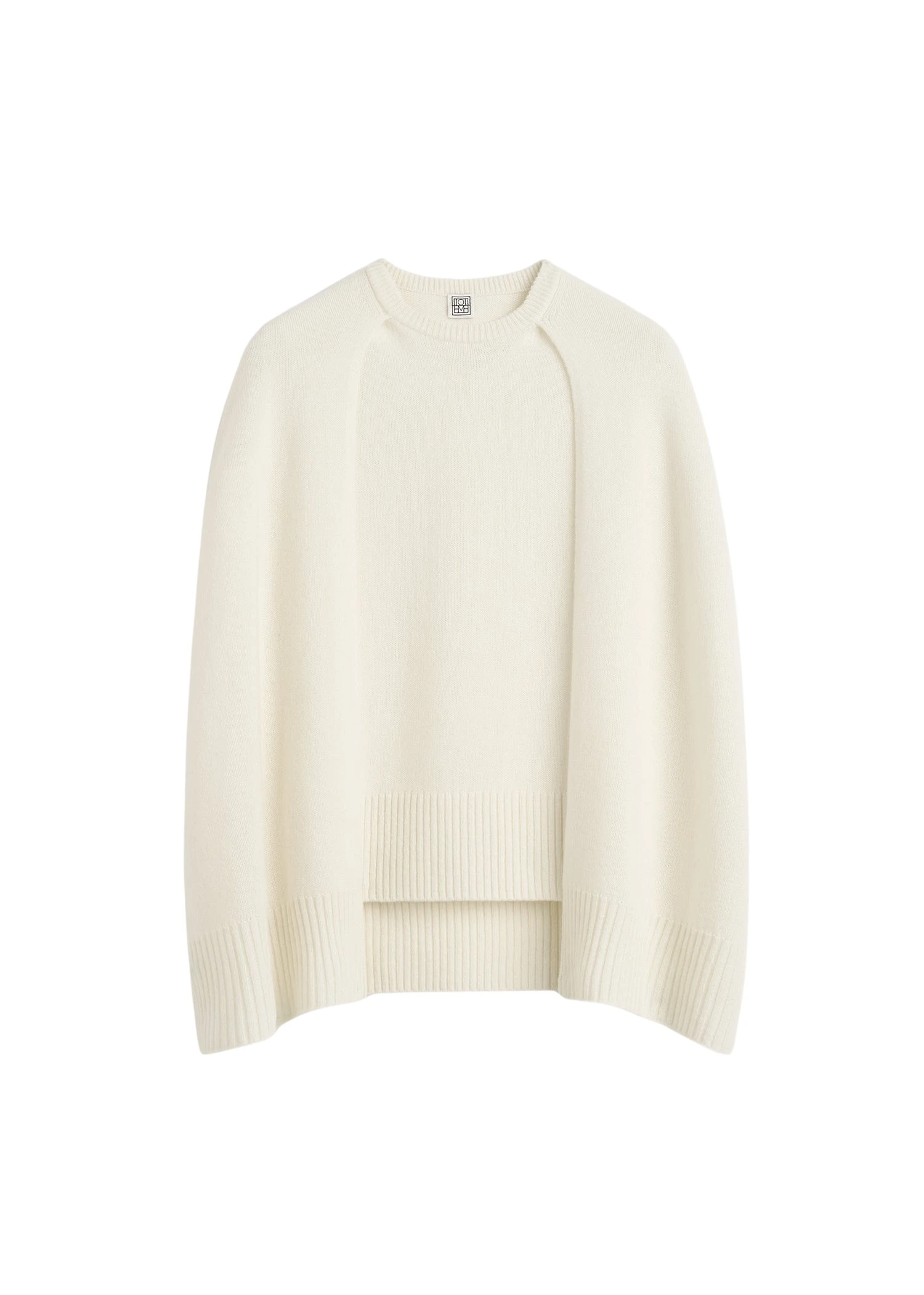 Toteme-Crew-cape-knit-in-Ecru15827_nobg Totême Crew cape knit in Ecru - Knitwear - Scandinavian Minimalist Luxury at Coveti