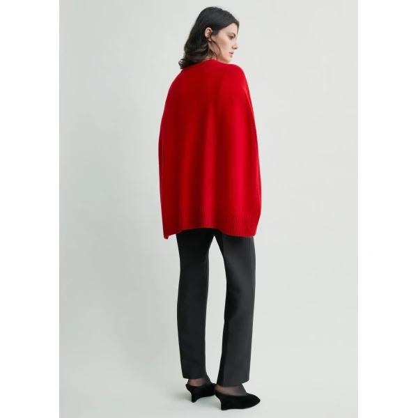 Totême Crew cape knit in Poppy - Knitwear - Scandinavian Minimalist Luxury at Coveti