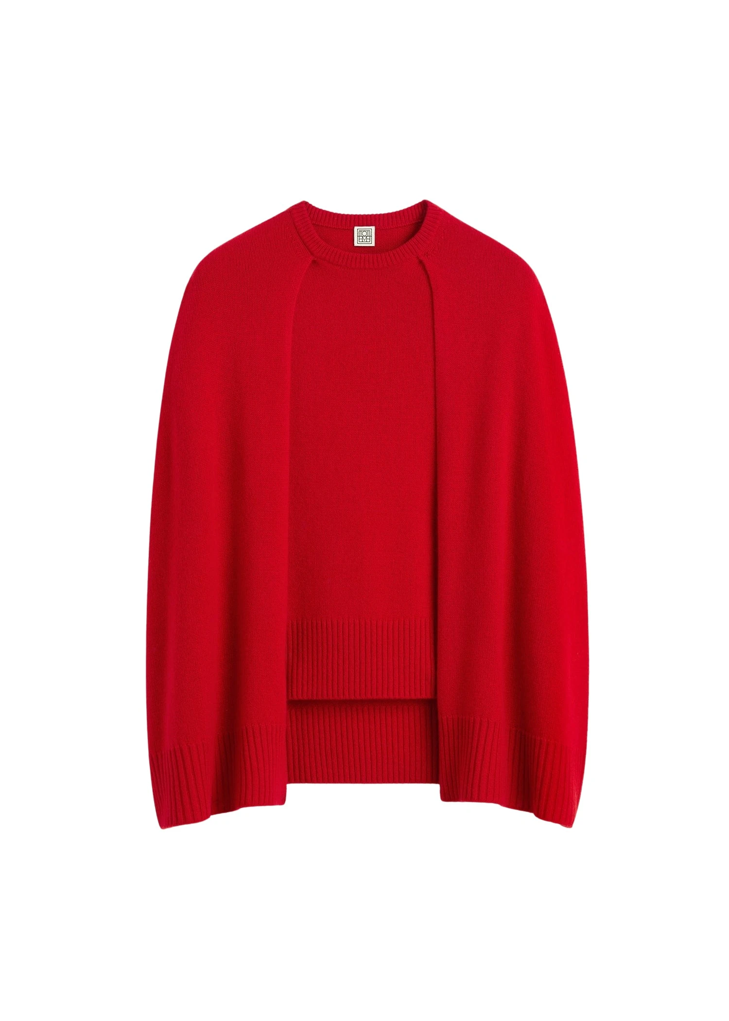 Toteme-Crew-cape-knit-in-Poppy96614_nobg Totême Crew cape knit in Poppy - Knitwear - Scandinavian Minimalist Luxury at Coveti
