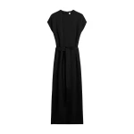 Totême Crew satin dress in Black - Dresses - Scandinavian Minimalist Luxury at Coveti