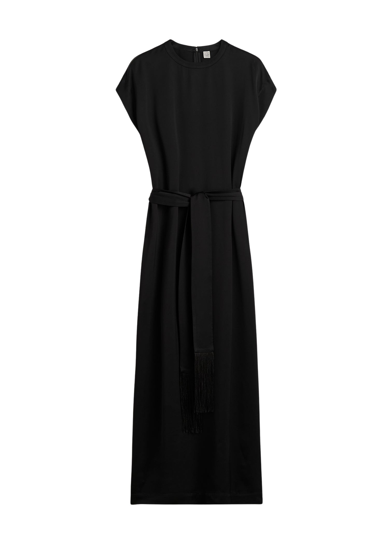 Totême Crew satin dress in Black - Dresses - Scandinavian Minimalist Luxury at Coveti