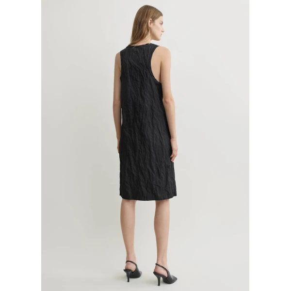 Totême Crinkled cotton tank dress in Black - Dresses - Scandinavian Minimalist Luxury at Coveti