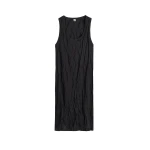 Totême Crinkled cotton tank dress in Black - Dresses - Scandinavian Minimalist Luxury at Coveti