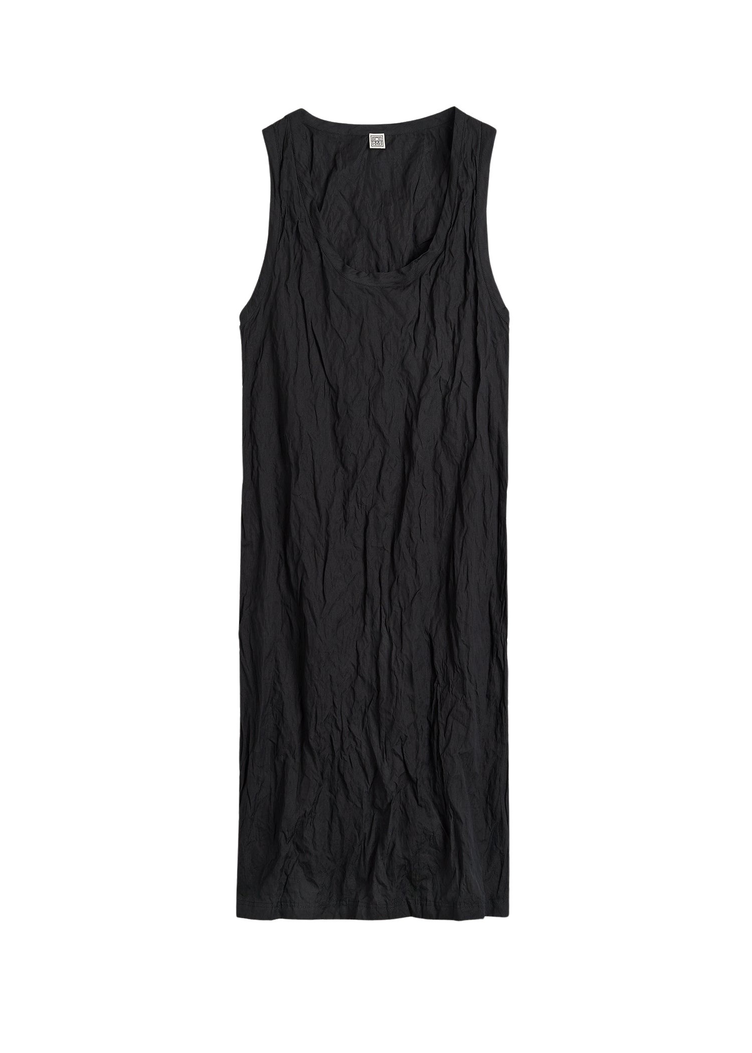 Totême Crinkled cotton tank dress in Black - Dresses - Scandinavian Minimalist Luxury at Coveti