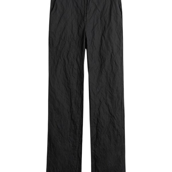 Totême Crinkled cotton trousers in Black - Pants - Scandinavian Minimalist Luxury at Coveti