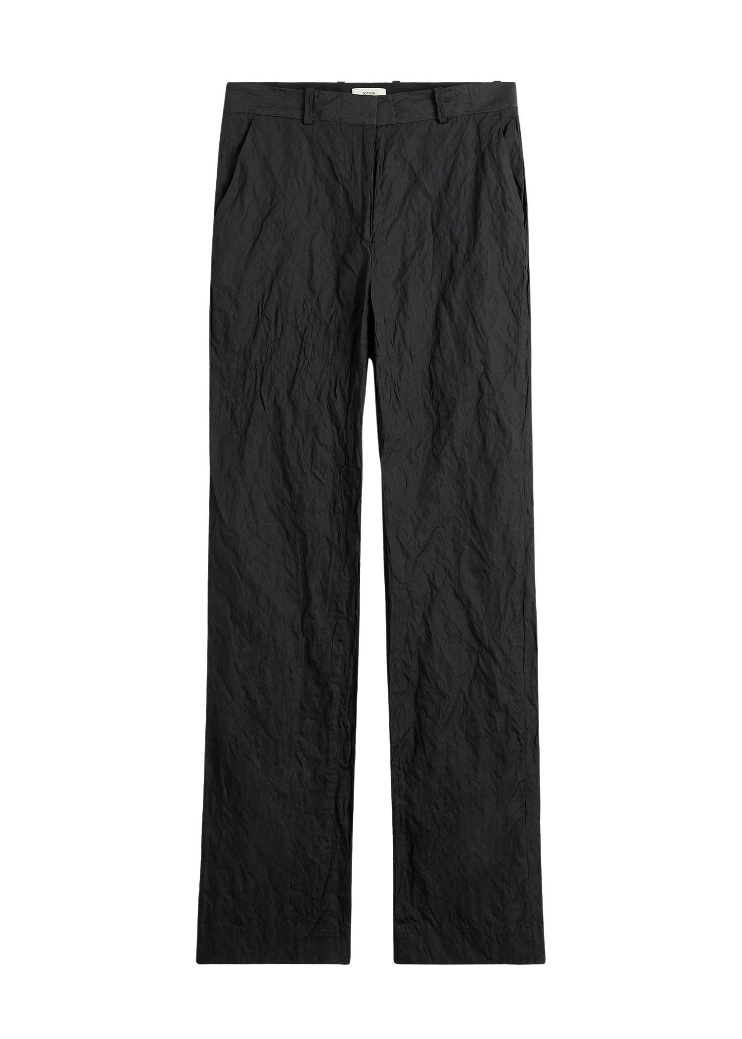 Toteme-Crinkled-cotton-trousers-in-Black36701_nobg Totême Crinkled cotton trousers in Black - Pants - Scandinavian Minimalist Luxury at Coveti