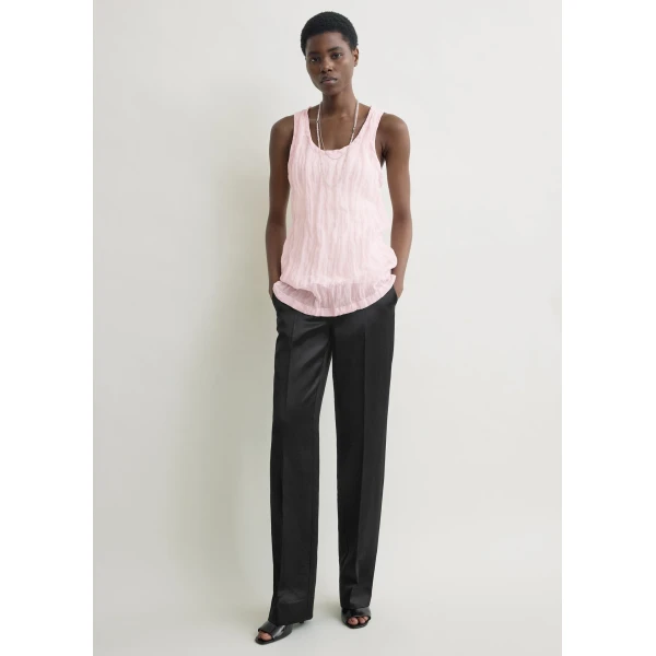 Totême Crinkled gauze tank in Bloom - Tops - Scandinavian Minimalist Luxury at Coveti