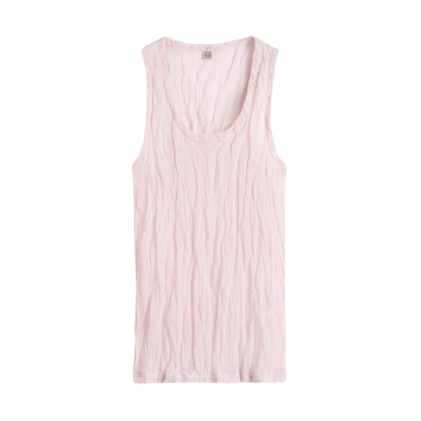 Totême Crinkled gauze tank in Bloom - Tops - Scandinavian Minimalist Luxury at Coveti