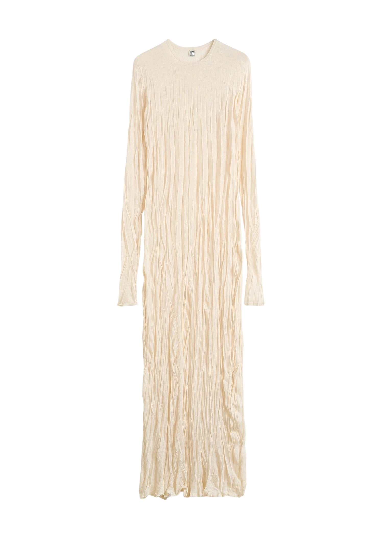 Toteme-Crinkled-knit-long-sleeve-dress-in-Pale-apricot64735_nobg Totême Crinkled knit long-sleeve dress in Pale apricot - Dresses - Scandinavian Minimalist Luxury at Coveti
