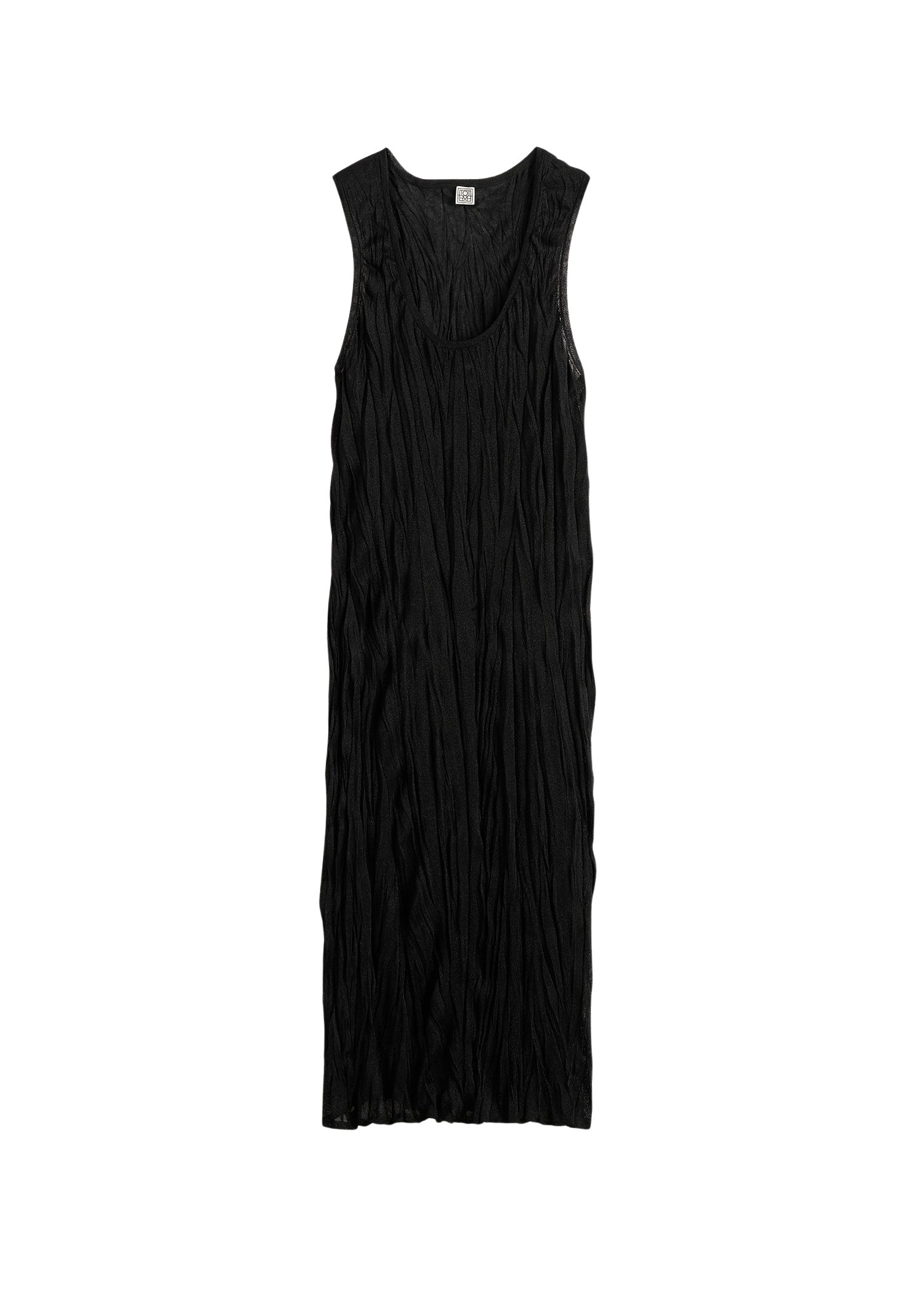 Totême Crinkled knit tank dress in Black - Dresses - Scandinavian Minimalist Luxury at Coveti