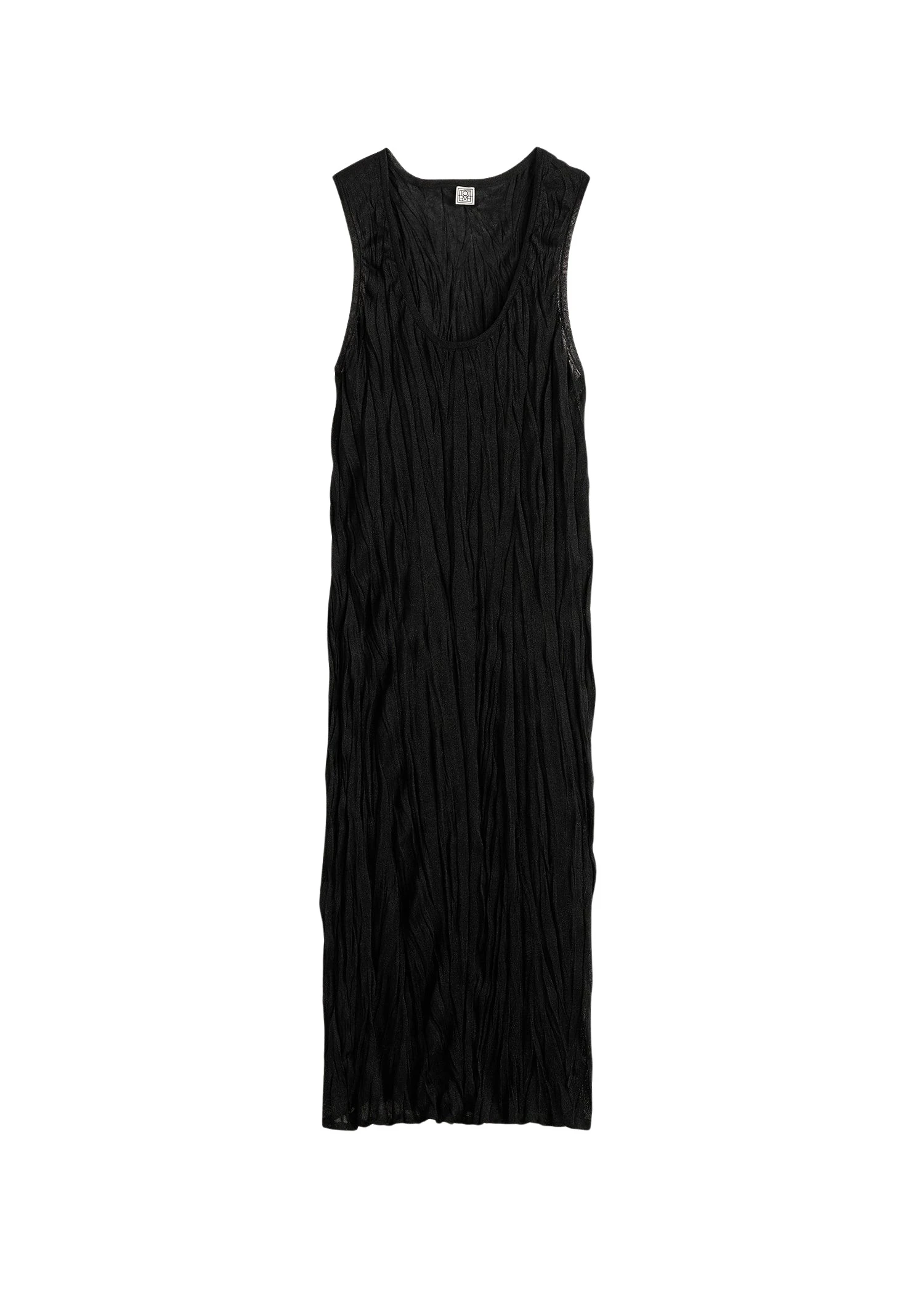Toteme-Crinkled-knit-tank-dress-in-Black44649_nobg Totême Crinkled knit tank dress in Black - Dresses - Scandinavian Minimalist Luxury at Coveti