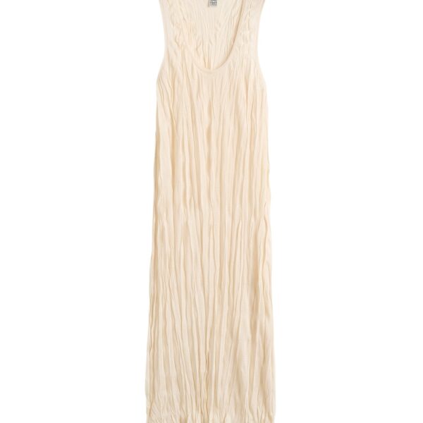 Totême Crinkled knit tank dress in Pale apricot - Dresses - Scandinavian Minimalist Luxury at Coveti