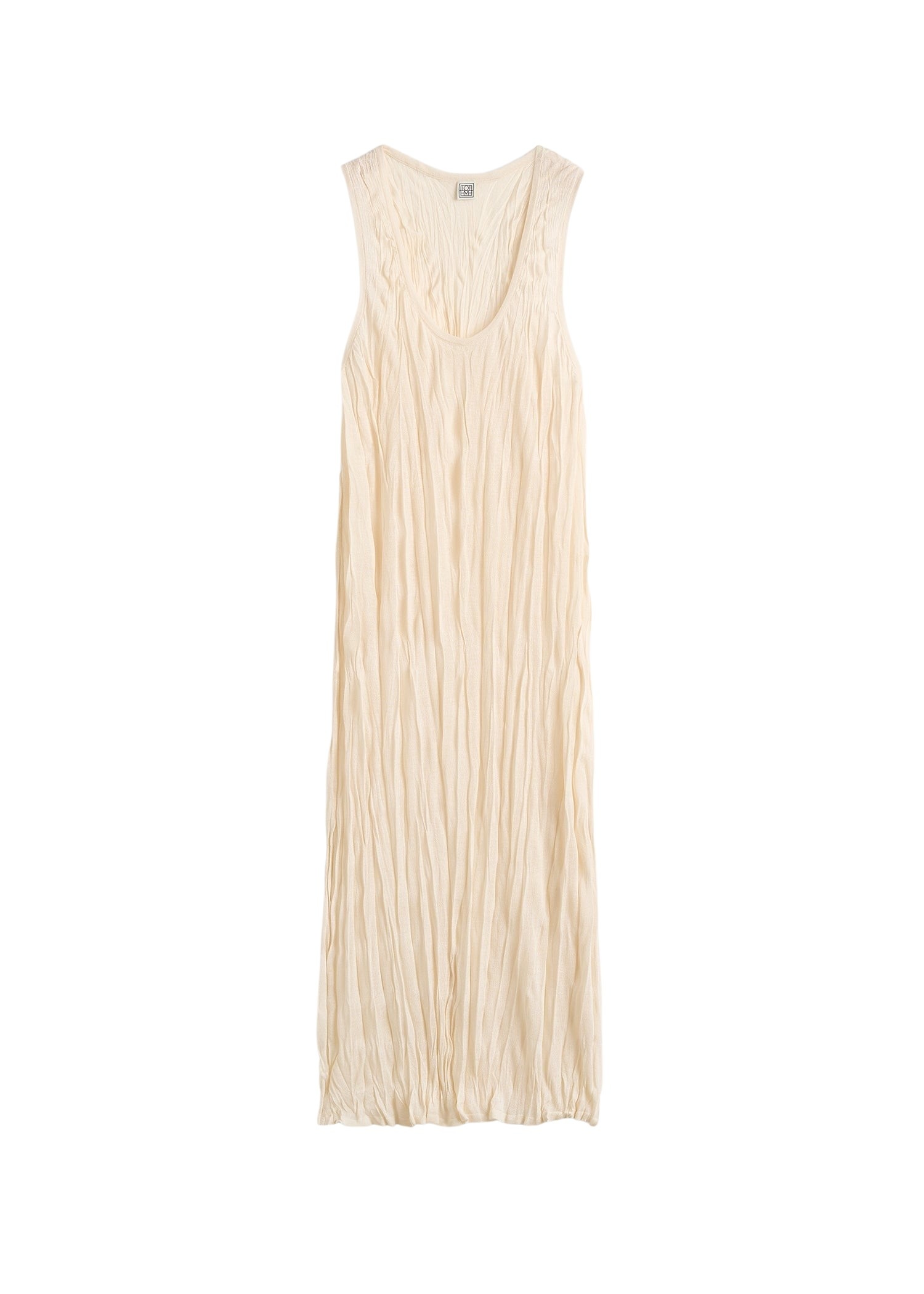 Totême Crinkled knit tank dress in Pale apricot - Dresses - Scandinavian Minimalist Luxury at Coveti