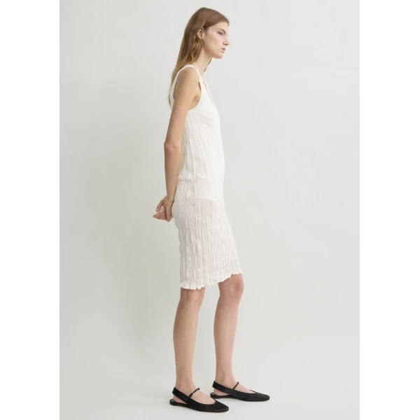 Totême Crinkled knit tank dress in White - Dresses - Scandinavian Minimalist Luxury at Coveti