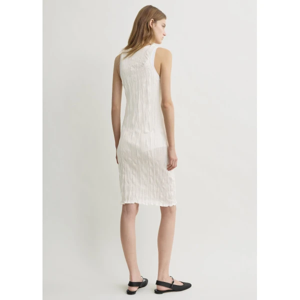 Totême Crinkled knit tank dress in White - Dresses - Scandinavian Minimalist Luxury at Coveti
