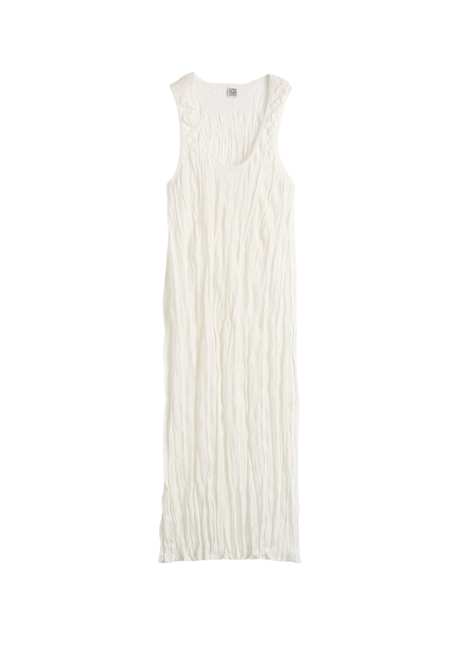 Toteme-Crinkled-knit-tank-dress-in-White66406_nobg Totême Crinkled knit tank dress in White - Dresses - Scandinavian Minimalist Luxury at Coveti