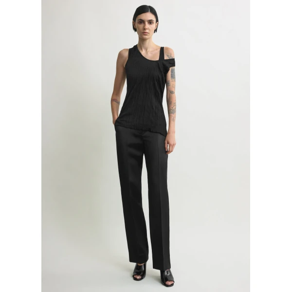 Totême Crinkled knit tank in Black - Knitwear - Scandinavian Minimalist Luxury at Coveti