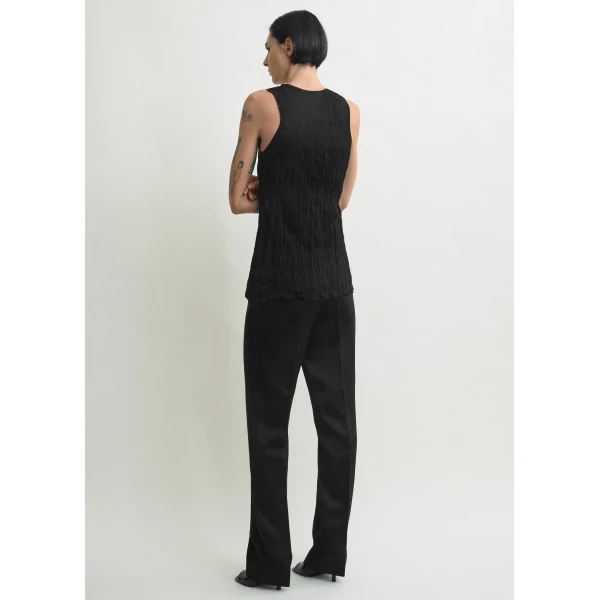 Totême Crinkled knit tank in Black - Knitwear - Scandinavian Minimalist Luxury at Coveti