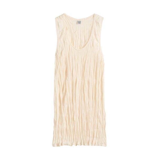 Totême Crinkled knit tank in Pale apricot - Knitwear - Scandinavian Minimalist Luxury at Coveti