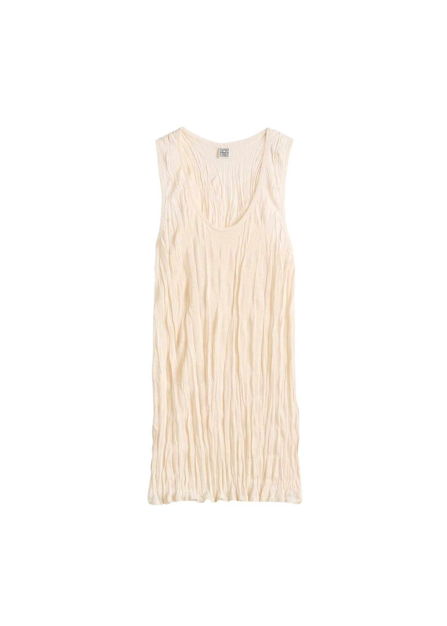 Totême Crinkled knit tank in Pale apricot - Knitwear - Scandinavian Minimalist Luxury at Coveti