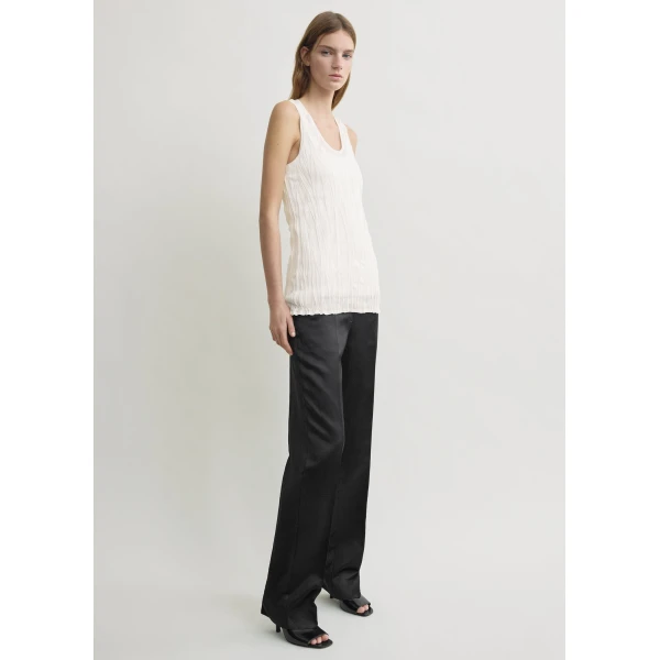 Totême Crinkled knit tank in White - Knitwear - Scandinavian Minimalist Luxury at Coveti