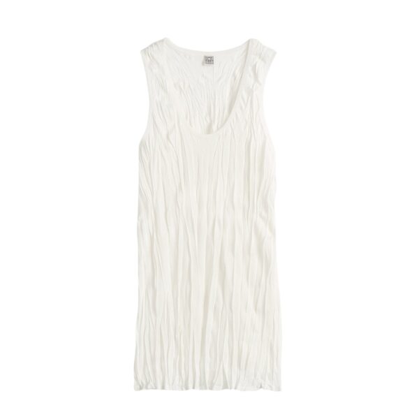 Totême Crinkled knit tank in White - Knitwear - Scandinavian Minimalist Luxury at Coveti