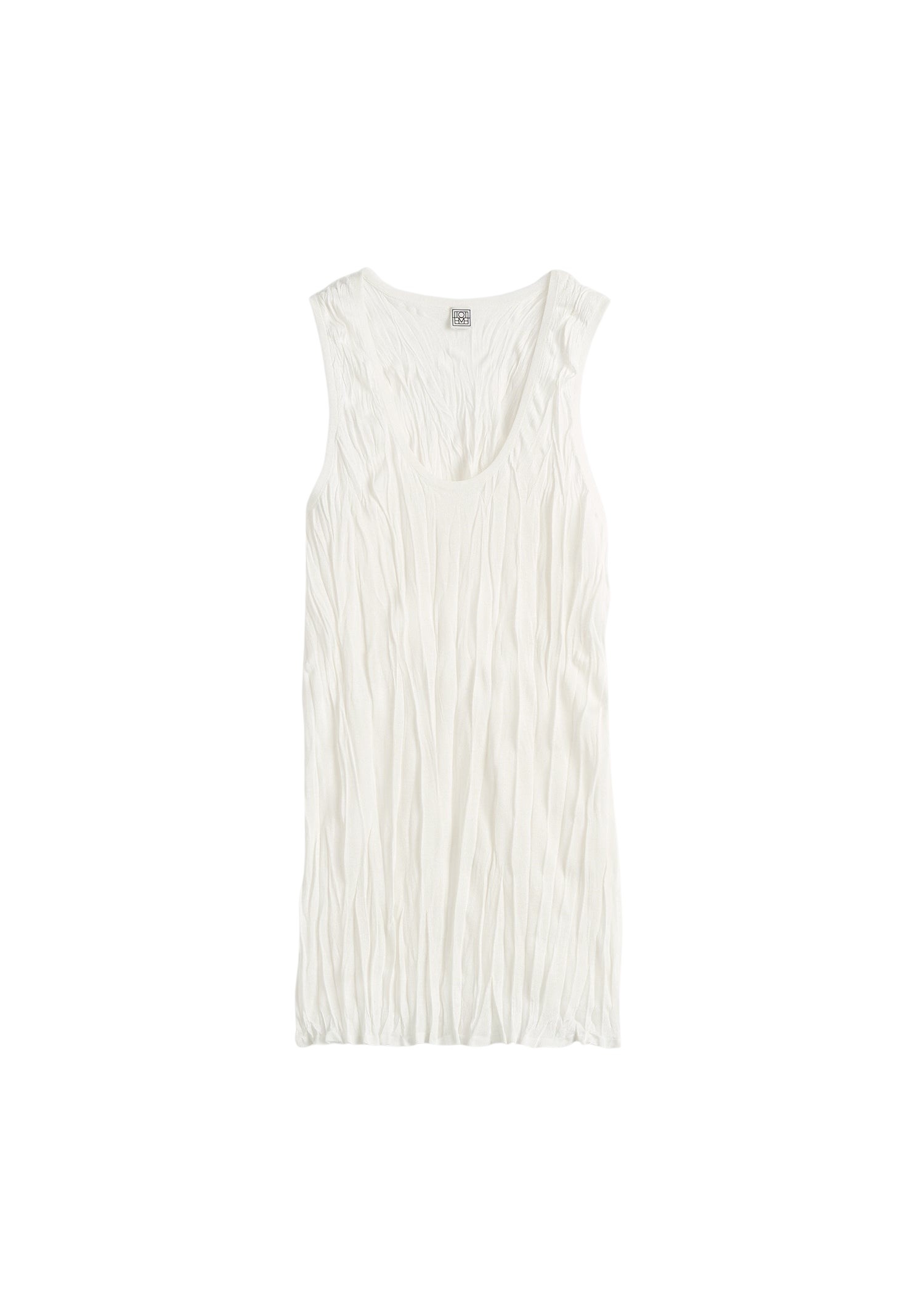 Totême Crinkled knit tank in White - Knitwear - Scandinavian Minimalist Luxury at Coveti