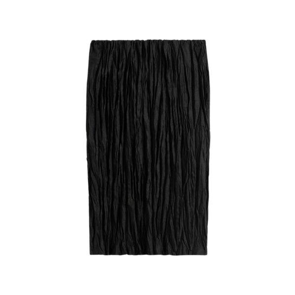Totême Crinkled linen skirt in Black - Skirts - Scandinavian Minimalist Luxury at Coveti
