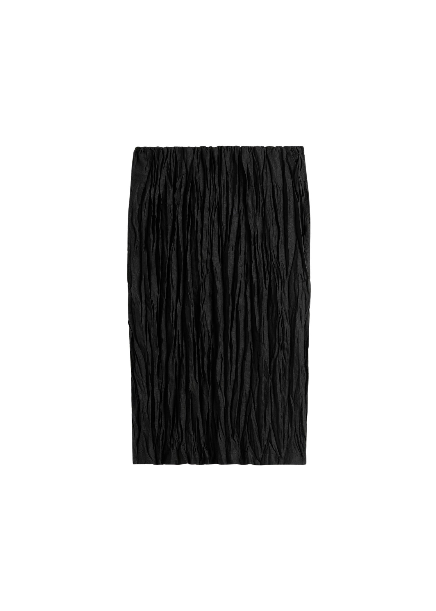 Totême Crinkled linen skirt in Black - Skirts - Scandinavian Minimalist Luxury at Coveti