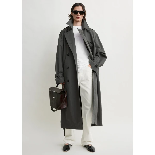 Totême Crisp summer trench in Taupe - Coats - Scandinavian Minimalist Luxury at Coveti