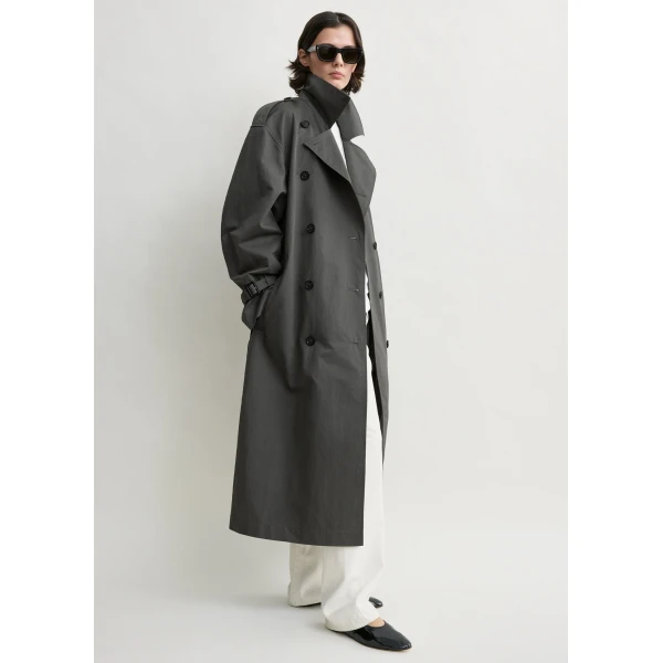 Totême Crisp summer trench in Taupe - Coats - Scandinavian Minimalist Luxury at Coveti