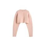 Totême Cropped oversized cardigan in Flamingo - Knitwear - Scandinavian Minimalist Luxury at Coveti