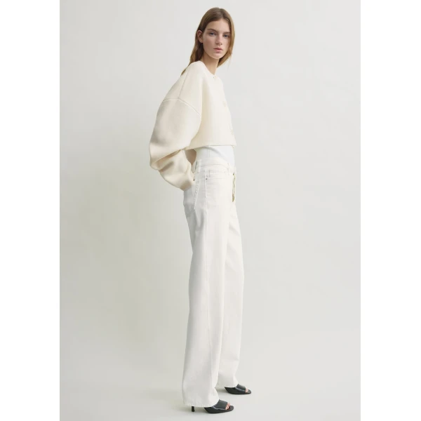 Totême Cropped oversized cardigan in Milk - Knitwear - Scandinavian Minimalist Luxury at Coveti