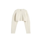 Totême Cropped oversized cardigan in Milk - Knitwear - Scandinavian Minimalist Luxury at Coveti