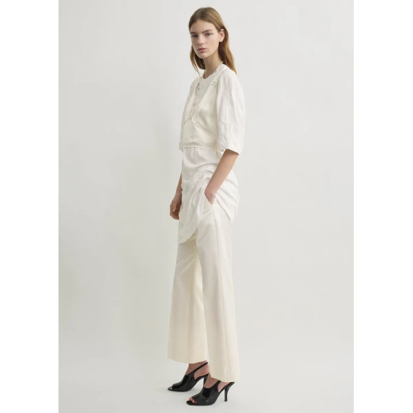 Totême Cropped satin camisole in Off-white - Tops - Scandinavian Minimalist Luxury at Coveti