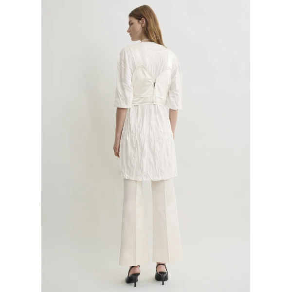 Totême Cropped satin camisole in Off-white - Tops - Scandinavian Minimalist Luxury at Coveti