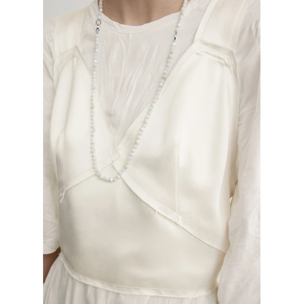 Totême Cropped satin camisole in Off-white - Tops - Scandinavian Minimalist Luxury at Coveti