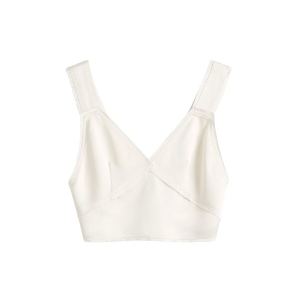 Totême Cropped satin camisole in Off-white - Tops - Scandinavian Minimalist Luxury at Coveti