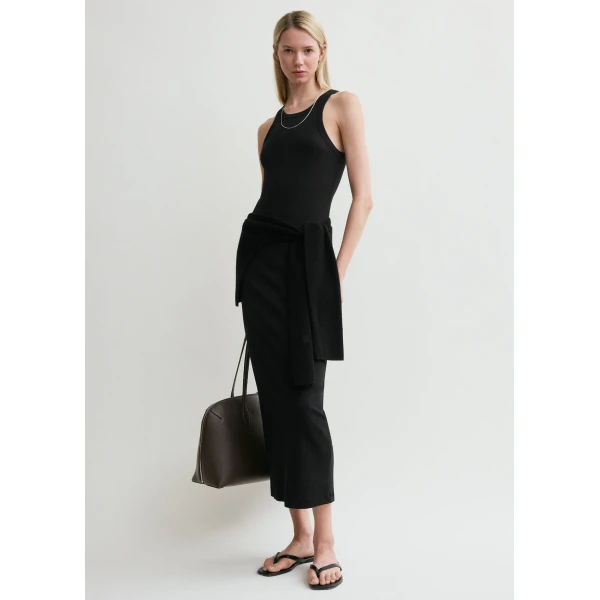 Totême Curved rib tank dress in Black - Dresses - Scandinavian Minimalist Luxury at Coveti