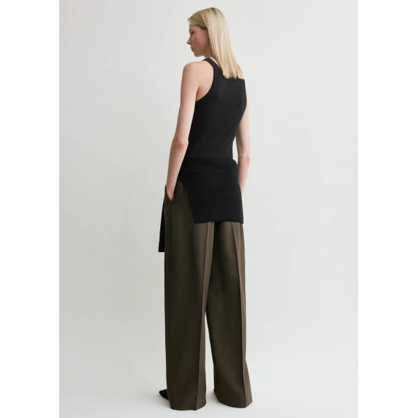 Totême Curved rib tank in Black - Tops - Scandinavian Minimalist Luxury at Coveti
