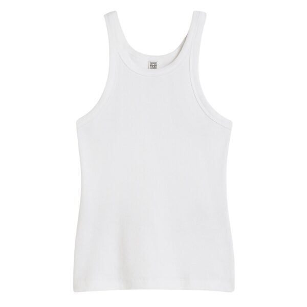 Totême Curved rib tank in White - Tops - Scandinavian Minimalist Luxury at Coveti