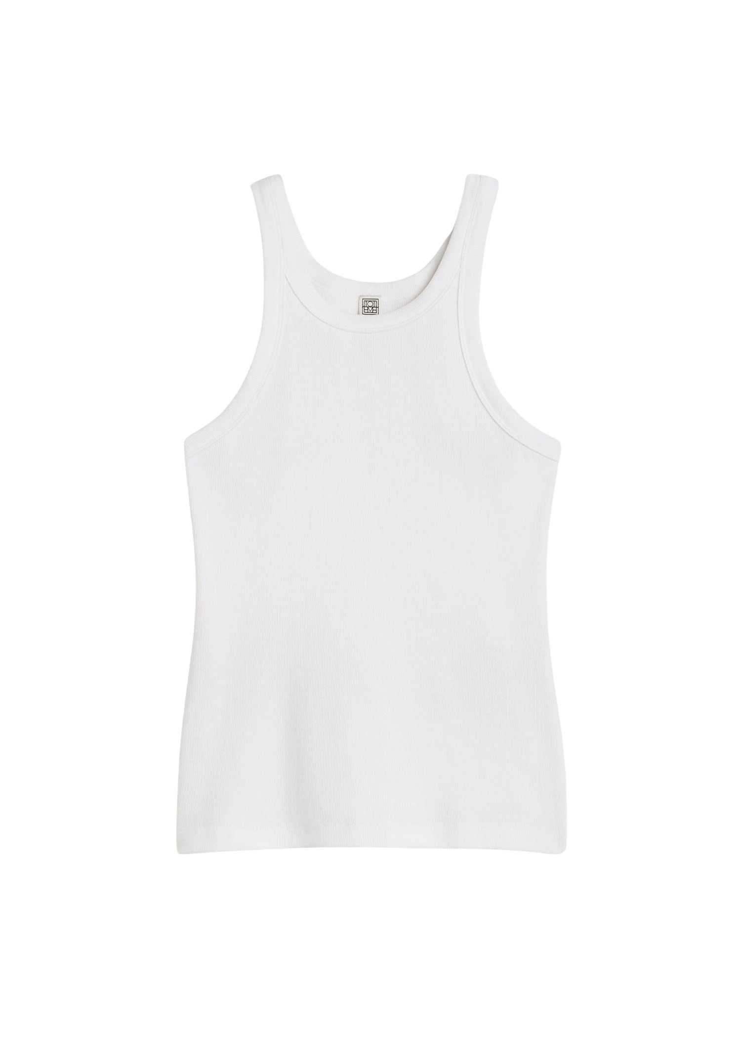 Totême Curved rib tank in White - Tops - Scandinavian Minimalist Luxury at Coveti