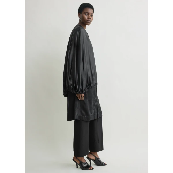Totême Detachable cape evening coat in Black - Coats - Scandinavian Minimalist Luxury at Coveti