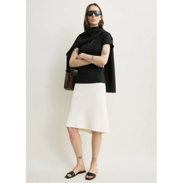 Totême Dipped knit skirt in White - Skirts - Scandinavian Minimalist Luxury at Coveti