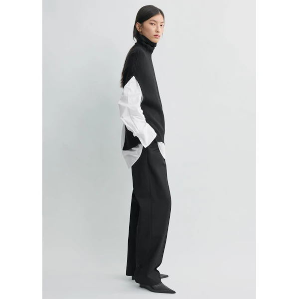 Totême Double-knit cape knit in Black - Knitwear - Scandinavian Minimalist Luxury at Coveti