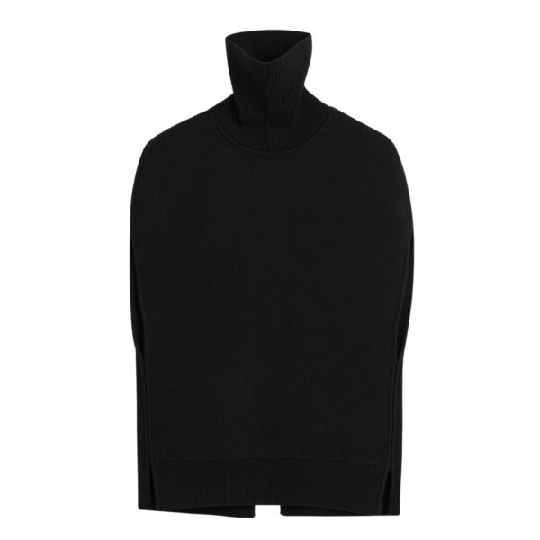 Totême Double-knit cape knit in Black - Knitwear - Scandinavian Minimalist Luxury at Coveti