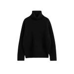 Toteme-Double-knit-turtleneck-in-Black98876_nobg Totême Double-knit turtleneck in Black - Knitwear - Scandinavian Minimalist Luxury at Coveti