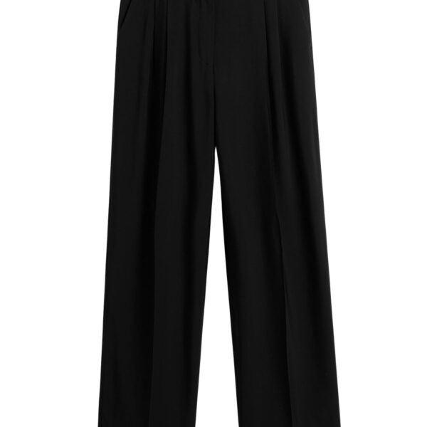 Totême Double-pleat fluid trousers in Black - Pants - Scandinavian Minimalist Luxury at Coveti