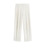 Totême Double-pleat fluid trousers in Ecru - Pants - Scandinavian Minimalist Luxury at Coveti