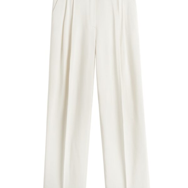 Totême Double-pleat fluid trousers in Ecru - Pants - Scandinavian Minimalist Luxury at Coveti